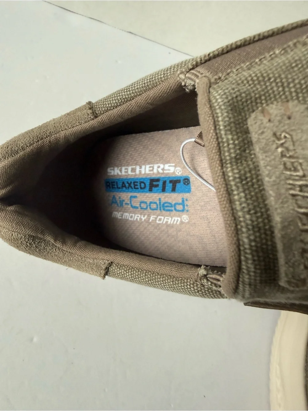 SKECHERS Hasting-Vigo 205366 Taupe Relaxed Fit Sneaker Shoes Mens 9 Canvas NEW